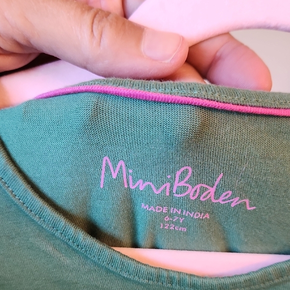 Mini Boden Green Dress with Floral and Horse Embroidery - Picture 2 of 4